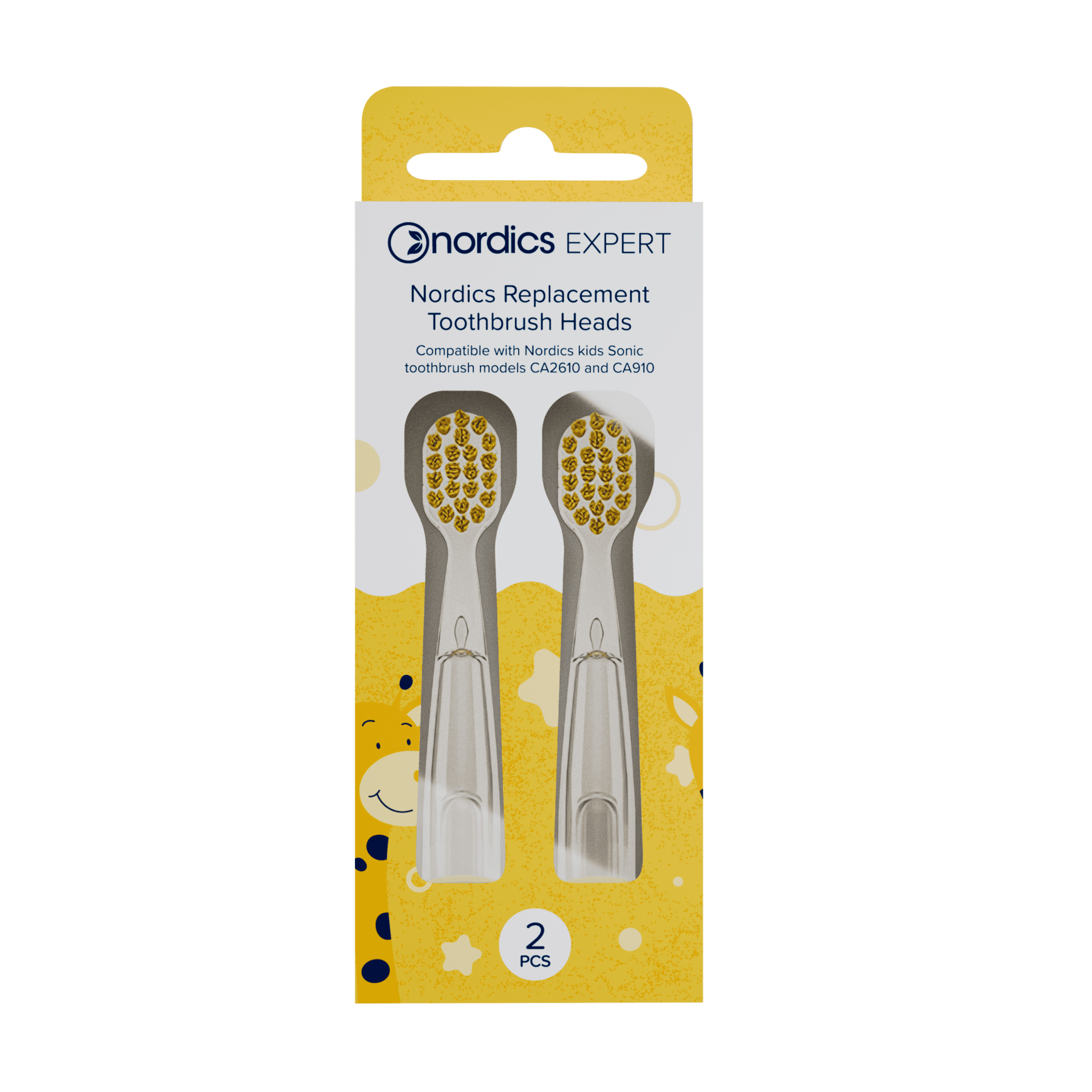 Sonic Toothbrush Tips CA910 for Children Yellow - Nordics Expert