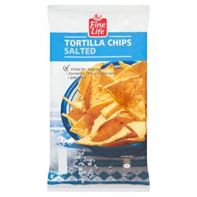 FINE LIFE TORTILLA-CHIPS, GESALZTE DREIECKIGE MAIS-CHIPS, 200 G