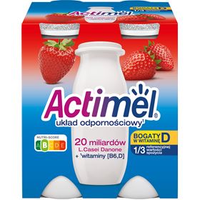 DANONE ACTIMEL ERDBEERFERMENTIERTE MILCH 400 G (4 X 100 G) 6 STÜCK