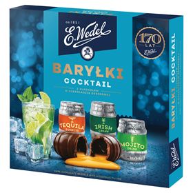 E.WEDEL COCKTAILFÄSSER MIT ALKOHOL IN Zartbitterschokolade 200 G 10 STK