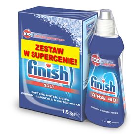 FINISH MRESZ SCHUTZSALZ FÜR GESCHIRRSPÜLER 1,5 KG + KLARSPÜLER 400 ML
