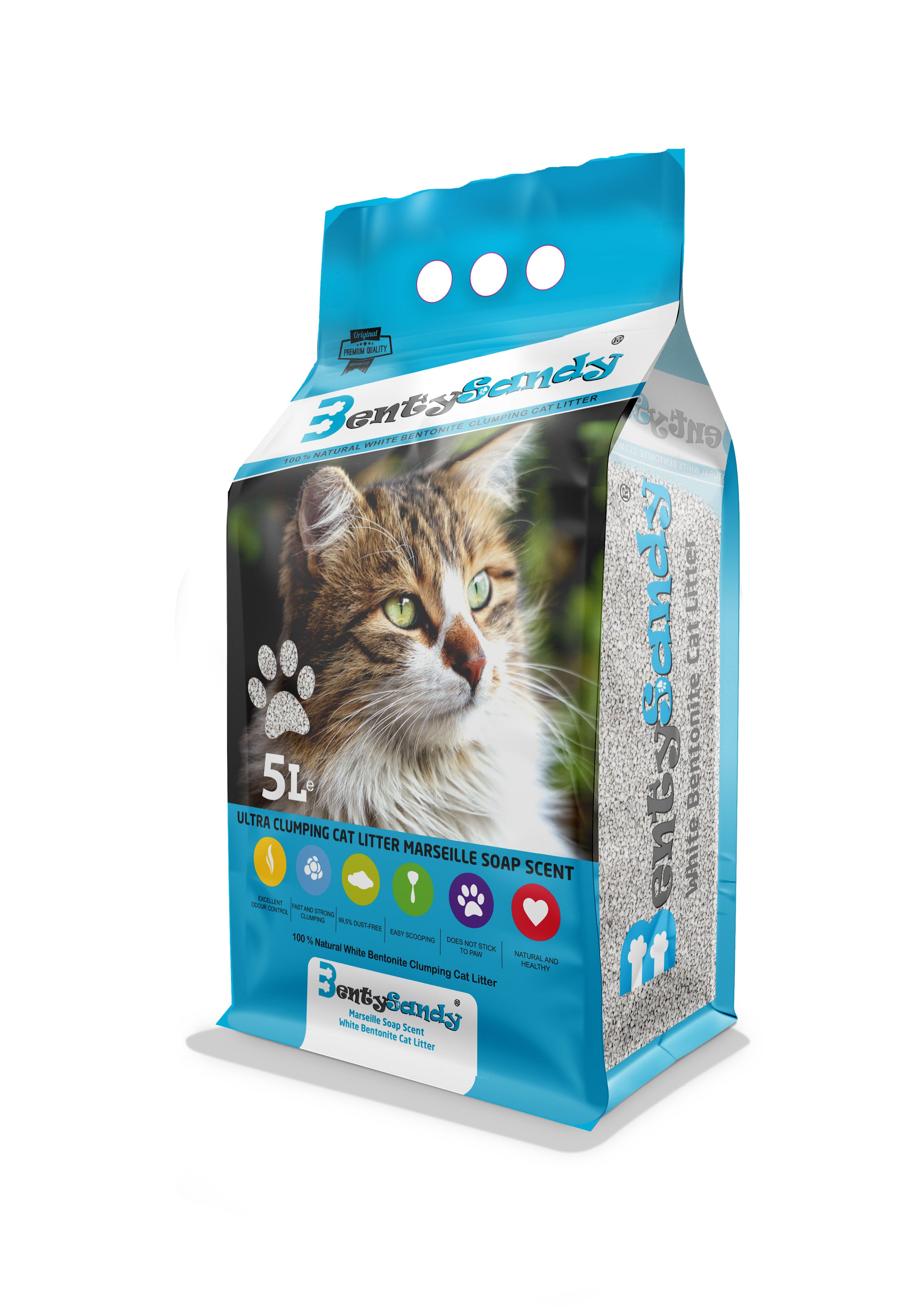 MARSEILLE SOAP Weiße Bentonitstreu 5l - BENTY SANDY