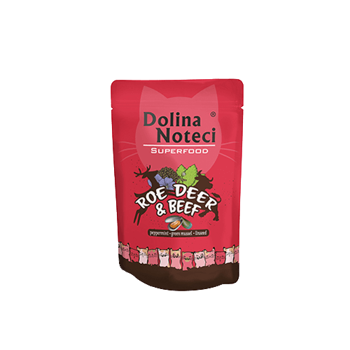 SUPERFOOD Reh und Rind Katze Beutel 85g - DOLINA NOTECI