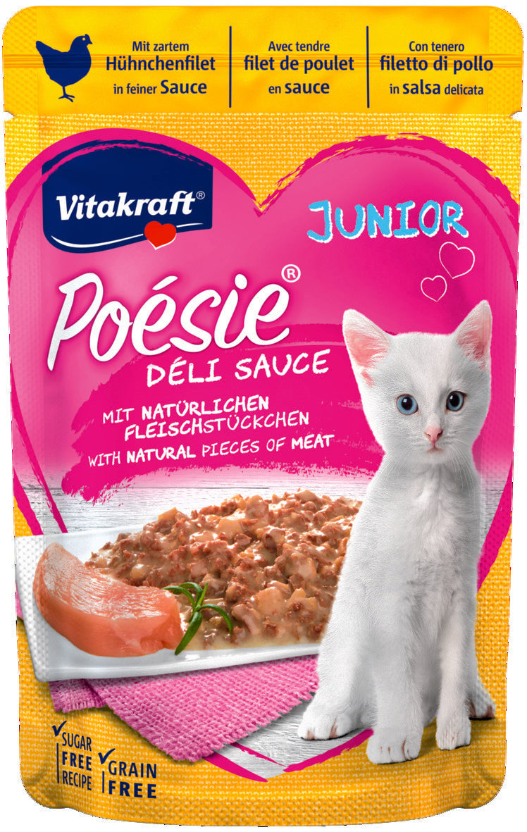 POESIE DELI SAUCE JUNIOR Hühnerbeutel für junge Katze 85g - VITAKRAFT
