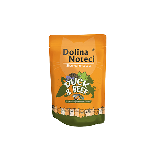 SUPERFOOD Ente und Rind Beutel Katze 85g - DOLINA NOTECI