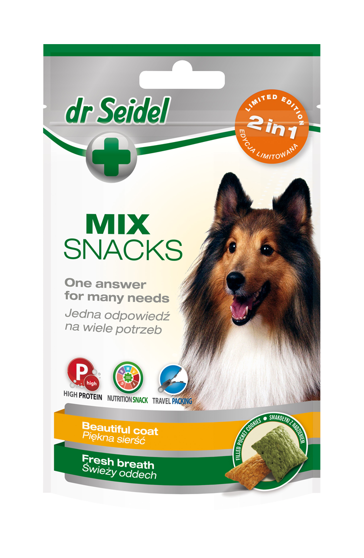 Treats MIX 2in1 für schönes Fell & frischen Atem für Hunde 90g - DR SEIDEL