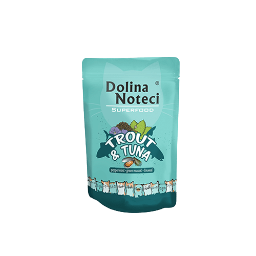 SUPERFOOD Forelle und Thunfisch Beutel Katze 85g - DOLINA NOTECI