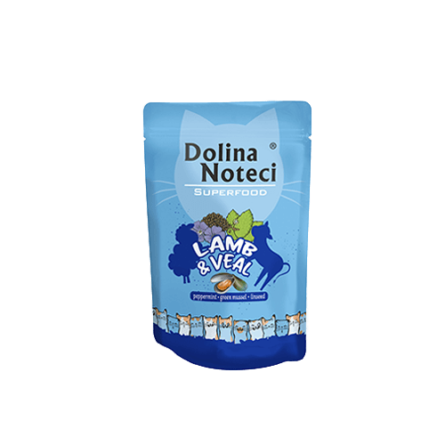 SUPERFOOD Lamm und Kalb Beutel Katze 85g - DOLINA NOTECI