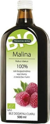 Hallonsaft 100% utan socker EKO 500 ml PREMIUM ROSA