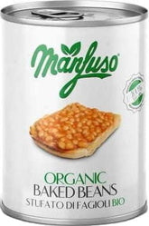 Đậu trắng trong sốt cà chua HỮU CƠ 400 g MANFUSO