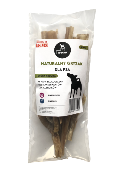 Natürlicher Hundekauartikel - KANINCHENHAUT 100g - PINSCHER