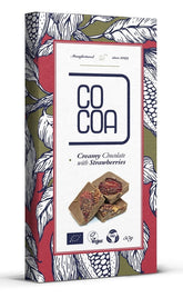 Chocolate cremoso con fresas BIO 50 g - CACAO