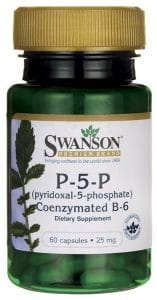 Vitamin B - 6 20 mg (p - 5 - p) 60 kapsler. SCHWANSON