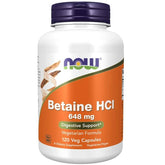Bétaïne HCL 648mg 120vcapsules. MAINTENANT LA NOURRITURE