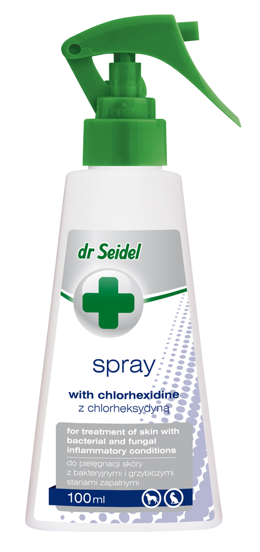 SPRAY MIT CHLORHEXIDIN für Haut mit bakteriellen und Pilzentzündungen 100ml - DR SEIDEL
