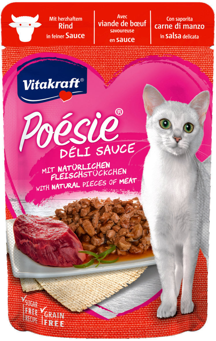 POESIE DELI SAUCE Rinderbeutel für Katze 85g - VITAKRAFT
