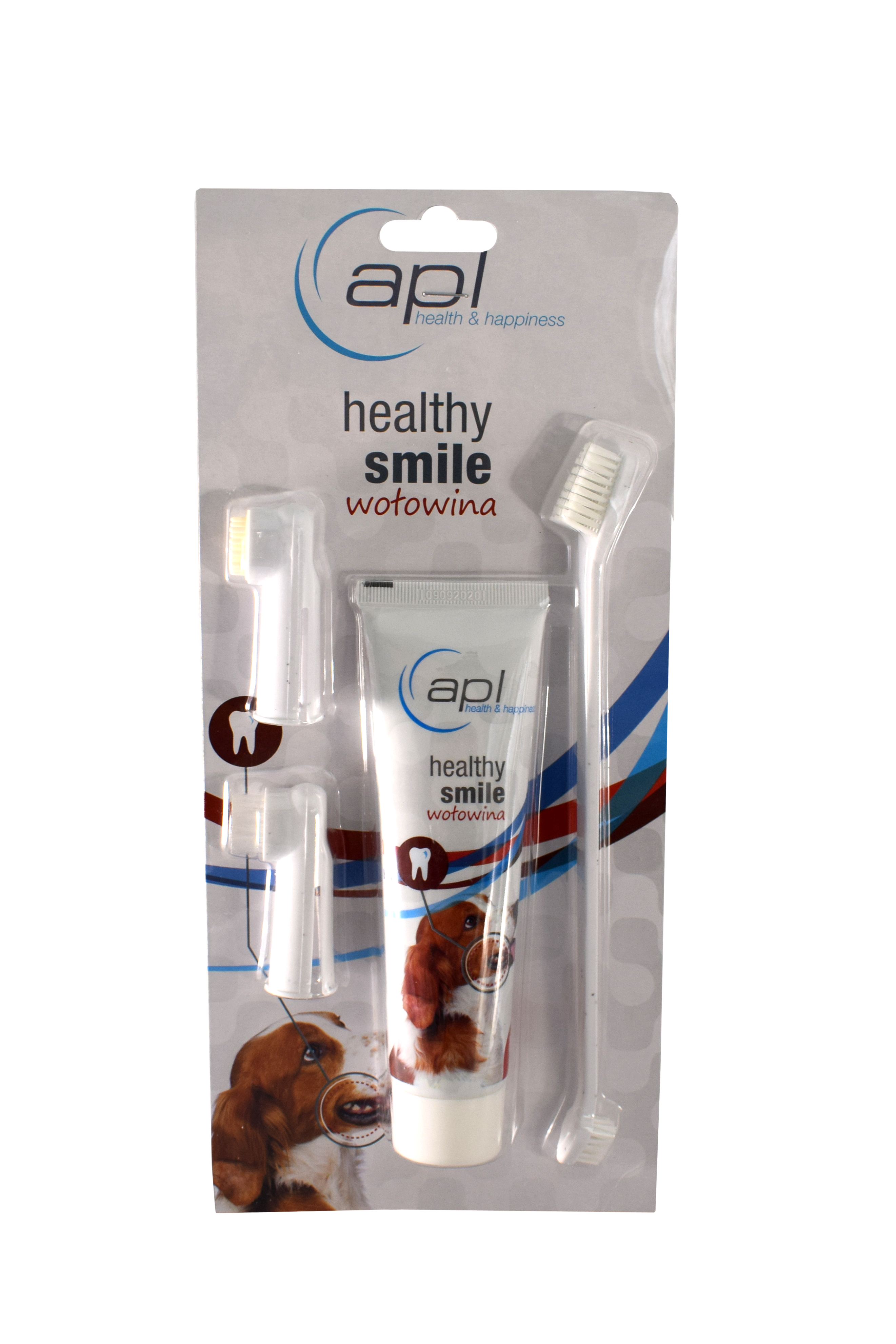 Health & Happiness Healthy Smile Zahnbürste und Zahnpasta Set mit Rindfleischgeschmack 100g - APL
