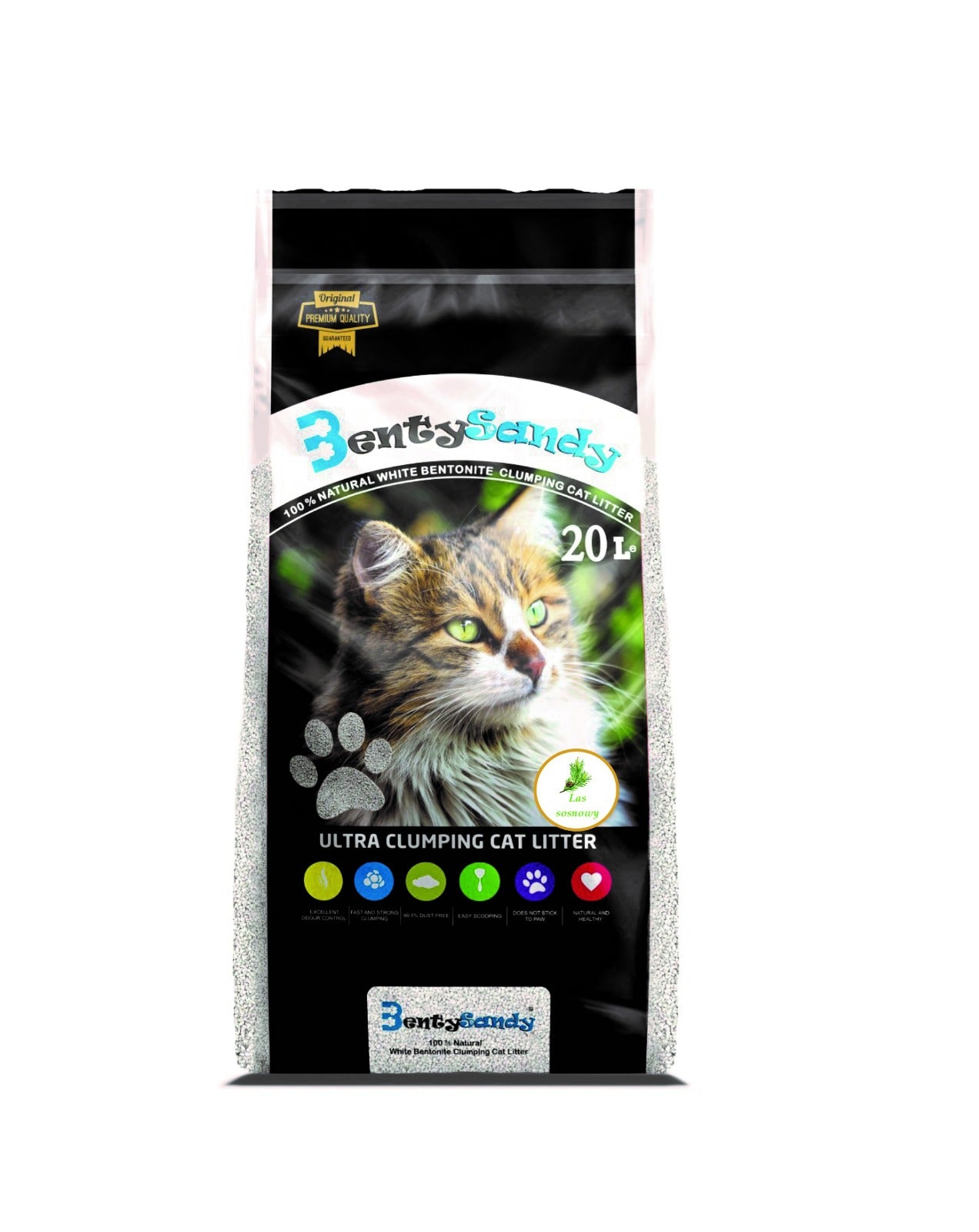 PINE Weiße Bentonitstreu 20l - BENTY SANDY