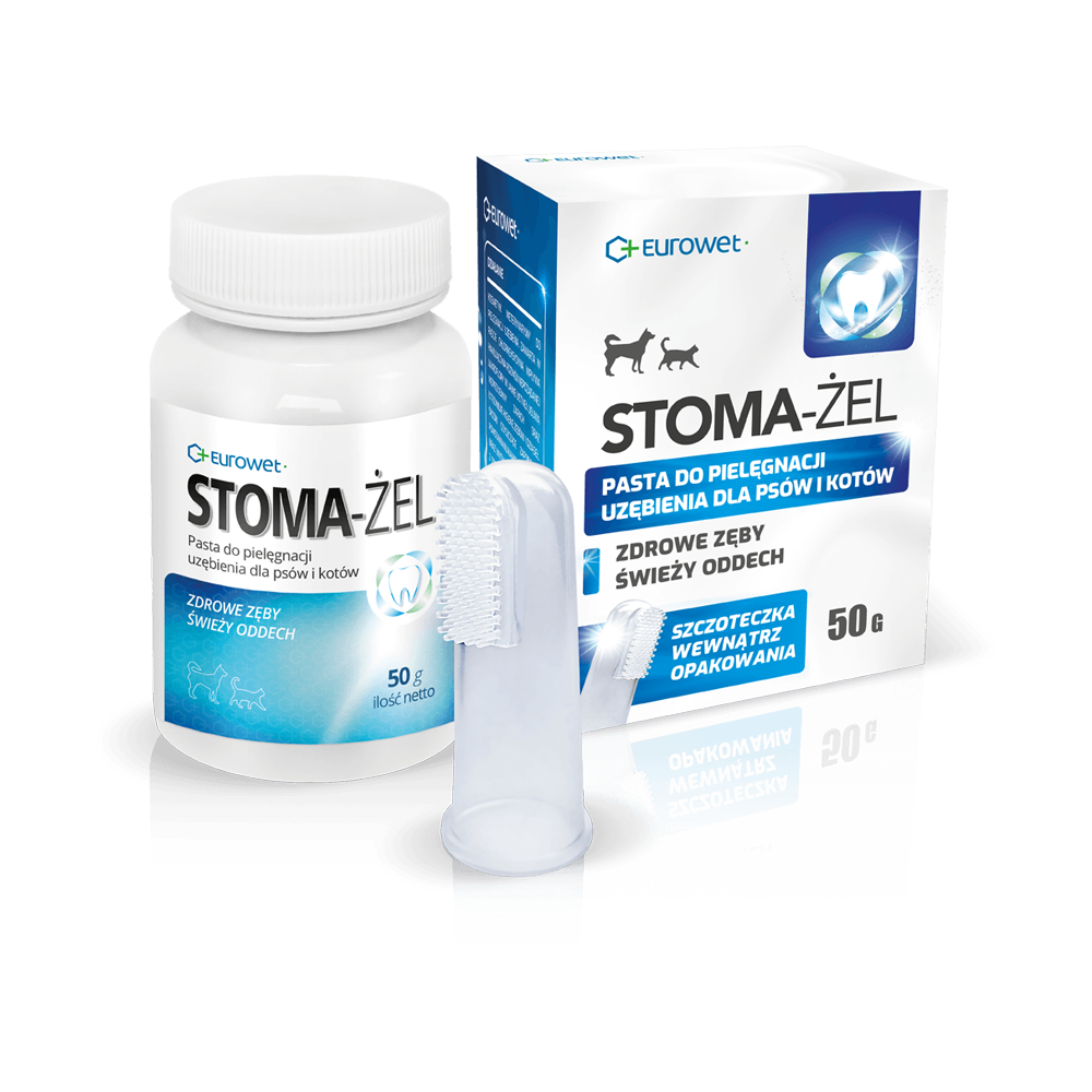 Stoma-Gel - Zahnpasta für Hunde und Katzen 50g + Zahnbürste - EUROWET
