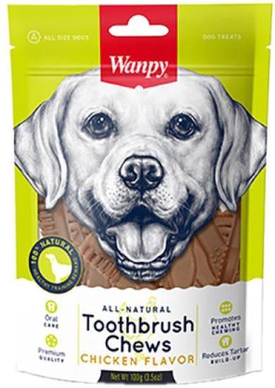 ZAHNBÜRSTE-KAUES - HÜHNERGESCHMACK 100g - WANPY