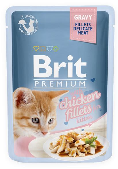 POUCH GRAVY KITTEN FILETS CHICKEN Beutel für Kätzchen mit Huhn in Sauce 85g - BRIT