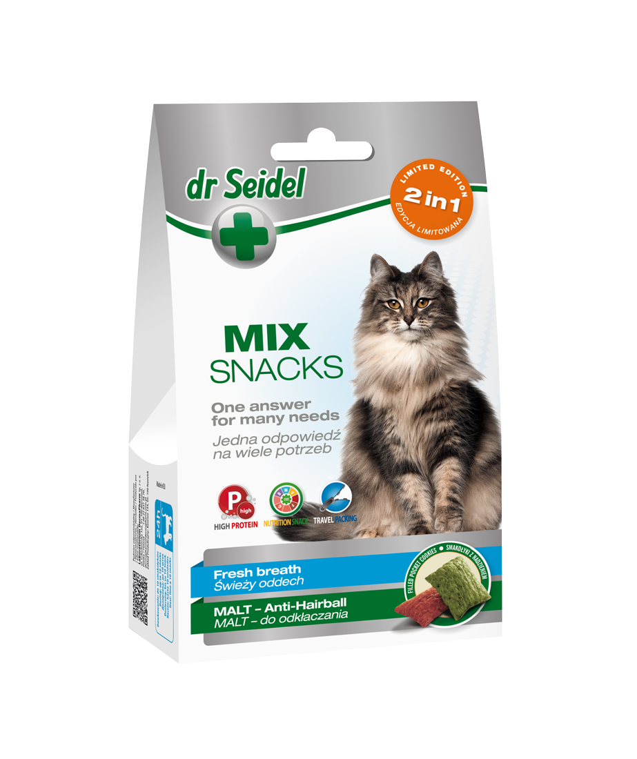 MIX TREATS 2in1 für frischen Atem & Malz für Katzen 60g - DR SEIDEL