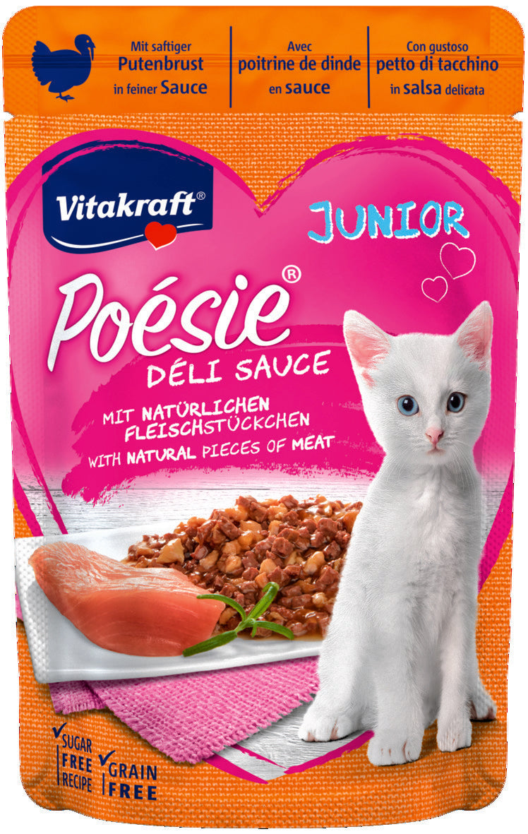 POESIE DELI SAUCE JUNIOR Putenbeutel für junge Katze 85g - VITAKRAFT