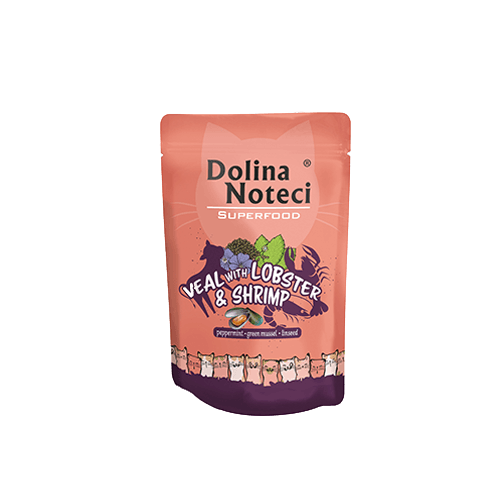 SUPERFOOD Kalbfleisch mit Hummer und Garnelen Beutel Katze 85g - DOLINA NOTECI