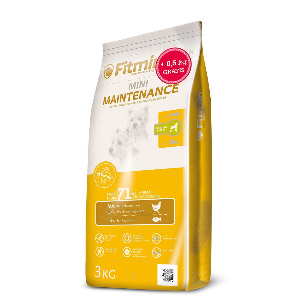 Hund Mini Maintenance 3kg + 0,5kg gratis - FITMIN