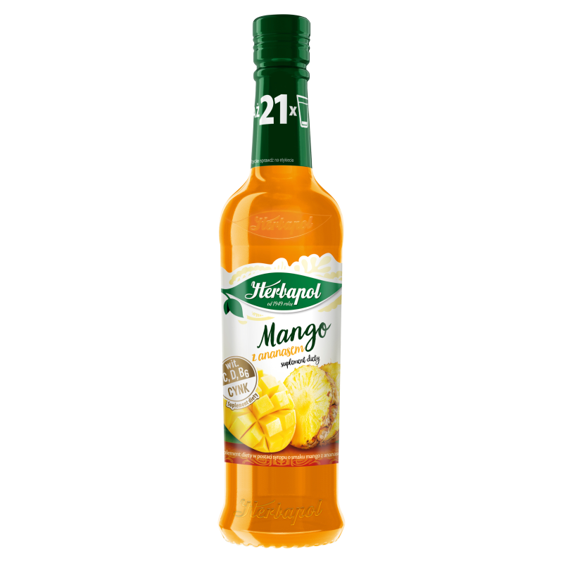 HERBAPOL NAHRUNGSERGÄNZUNGSMITTEL MANGOSIRUP MIT ANANAS 420 ML