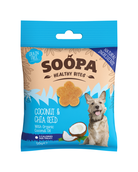 Healthy BITES Kelapa & Biji Chia (Kokosnuss und Chiasamen) 50g - SOOPA