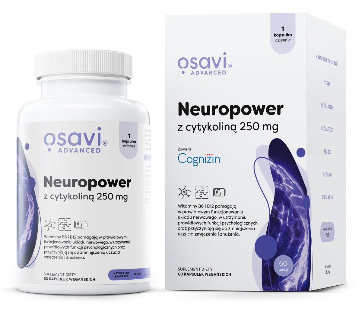 OSAVI Neuropower mit Cyticoline 250 mg (60 Kapseln).