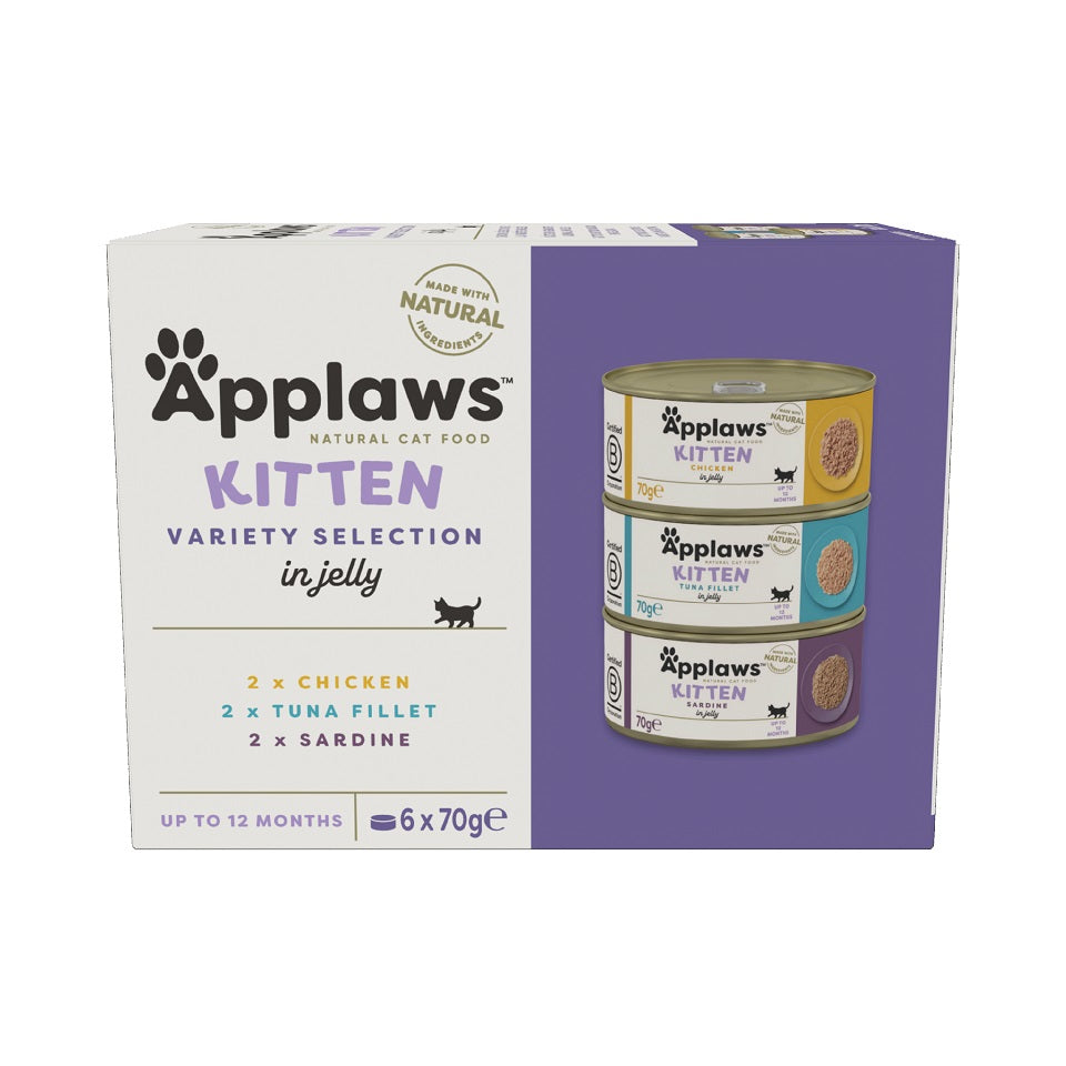 Multipack Dosen für Kätzchen (Huhn, Thunfisch, Sardine) [1039] 6x70g - APPLAWS