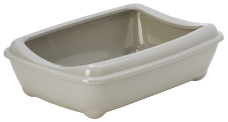 Petit bac à litière ovale avec cadre couleur classique 42x31x13cm gris chaud [Y3601-3214 SZAR] - YARRO