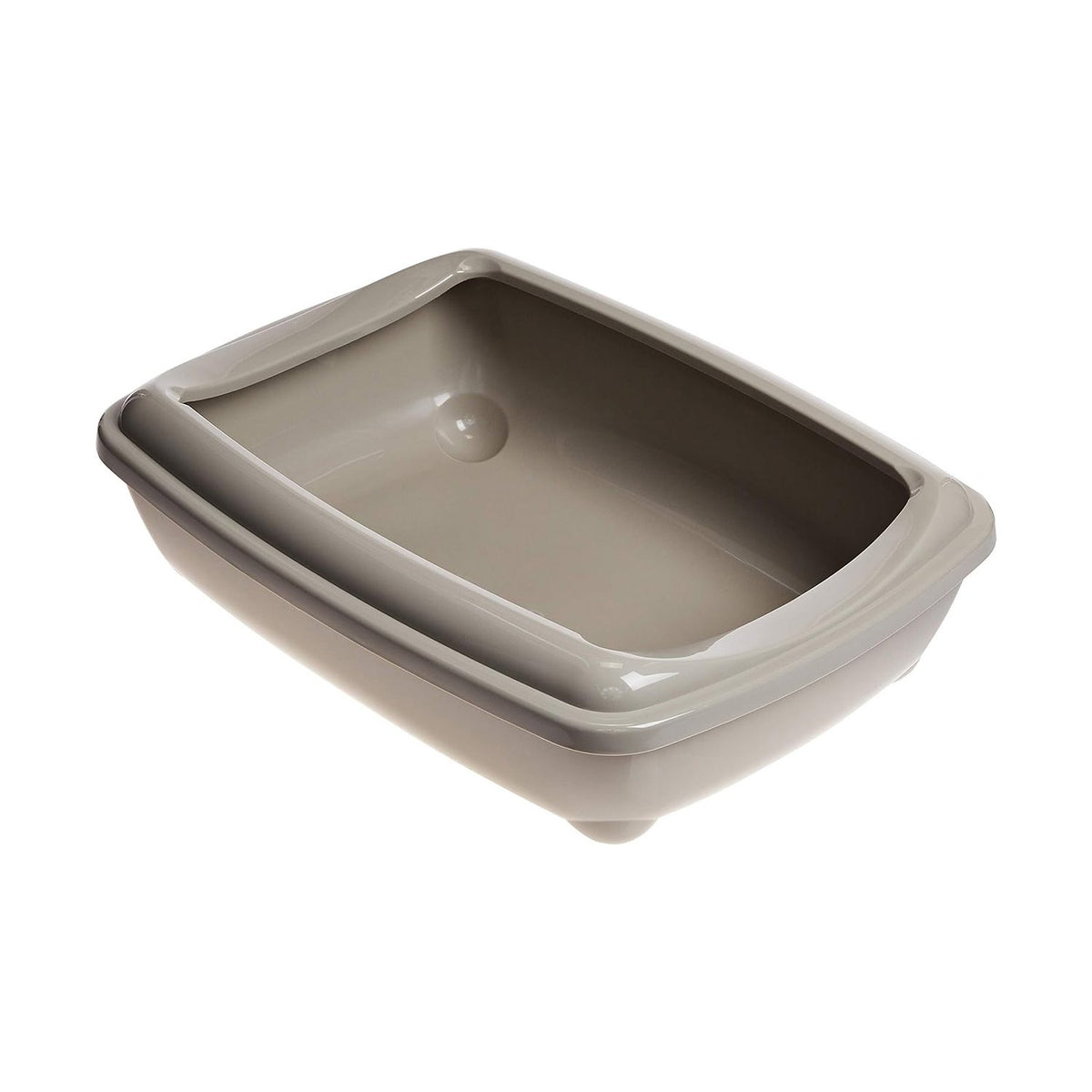 Große ovale Katzentoilette mit Rahmen klassische Farbe 38x50x14cm warmgrau [Y3611-9214 SZAR] - YARRO