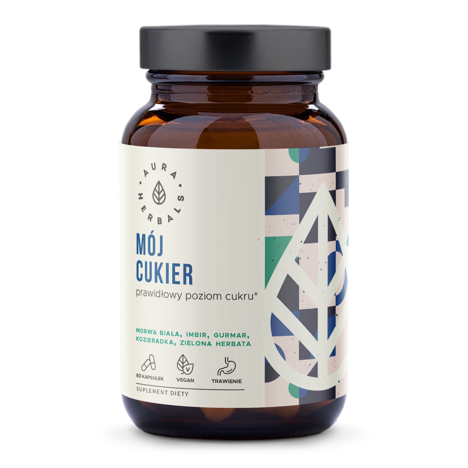 Můj cukr – správný obsah cukru 60 vege AURA HERBALS kapslí