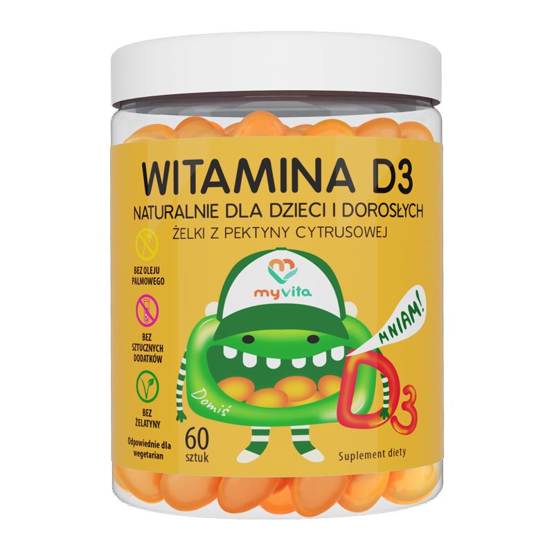 Vitamin D3 želé z citrusového pektinu 60 ks - MYVITA