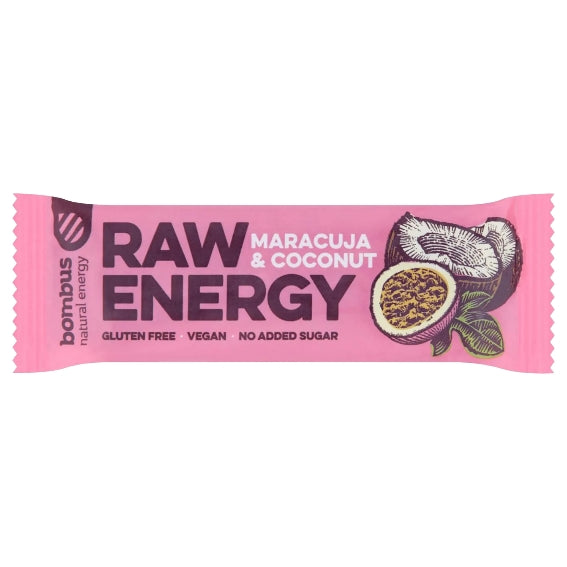 Raw Energy มาราคูจา มะพร้าว ปราศจากกลูเตน 50 กรัม BOMBUS