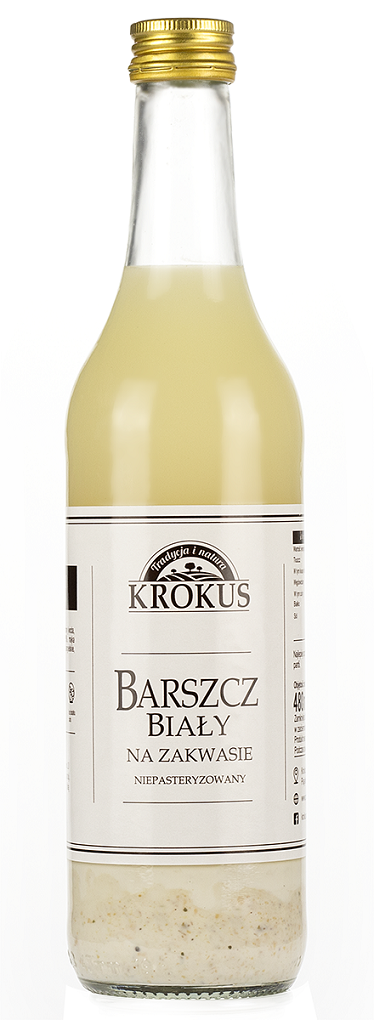 WEISSER BARSCHT MIT SAUERTEIG, UNPASTEURISIERT, 480 ml – KROKUS MHD: 10-2026
