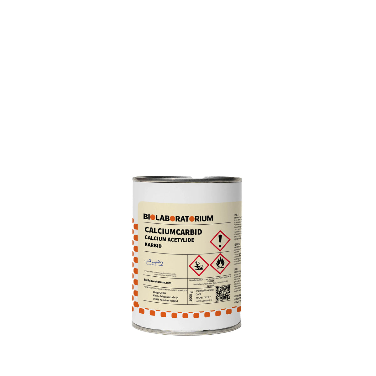 Calciumcarbid 1kg BIOLABORATORIUM