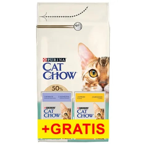 CAT CHOW SPECIAL CARE Kontrola chomáčů chlupů Bohaté na kuře 1,5 kg + ZDARMA 2x85 g - PURINA