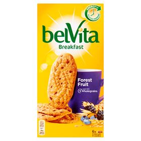 BISCOTTI PER LA COLAZIONE BELVITA AI FRUTTI DI BOSCO CON CEREALI INTEGRALI 300 G (6 X 4 PEZZI)