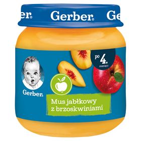 GERBER APFELMOUSSE MIT PFIRSICH NACH 4 MONATEN 125 G 6 STÜCK