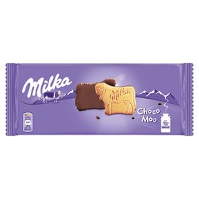 MILKA CHOCO MOO COOKIES ÜBERZOGEN MIT MILCHSCHOKOLADE AUS ALPENMILCH 120 G 20 STÜCK