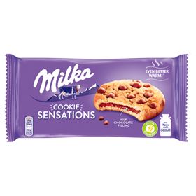 MILKA SENSATIONS COOKIES MIT MILCHSCHOKOLADENSTÜCKEN AUS ALPENMILCH 156 G 12 STÜCK