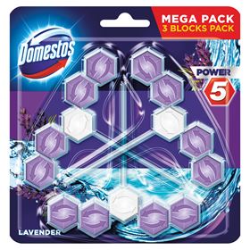 DOMESTOS POWER 5 LAVENDEL TOILETTENWÜRFEL 55 G 3 STÜCK