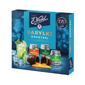 E.WEDEL COCKTAILFÄSSER MIT ALKOHOL IN ABGESTELLTER SCHOKOLADE 200 G