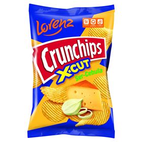 CRUNCHIPS X-CUT KÄSE- UND ZWIEBELCHIPS 140 G