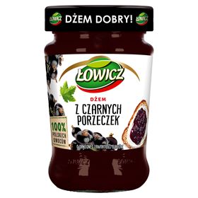 LOWICZ SCHWARZE JOHANNISBEERE-MARMELADE MIT REDUZIERTEM ZUCKERGEHALT 280G 8 STÜCK