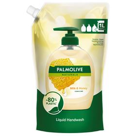 PALMOLIVE NATURALS MLÉKO & MED (MILCH UND HONIG), KRÉMOVÉ TEKUTÉ MÝDLO, 1L-ZÁSOBA